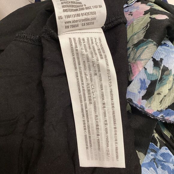 Abercrombie & Fitch Women’s Black Asymmetrical Ruffle Layered Dress - Picture 14 of 16